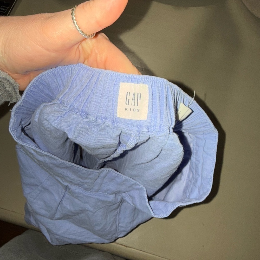 Girls Linen Blend Shorts Blue Pockets GAP Kids Blue/Periwinkle Size XL - Picture 3 of 6